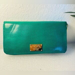 NWOT Ralph Lauren green leather Wallet - zipper